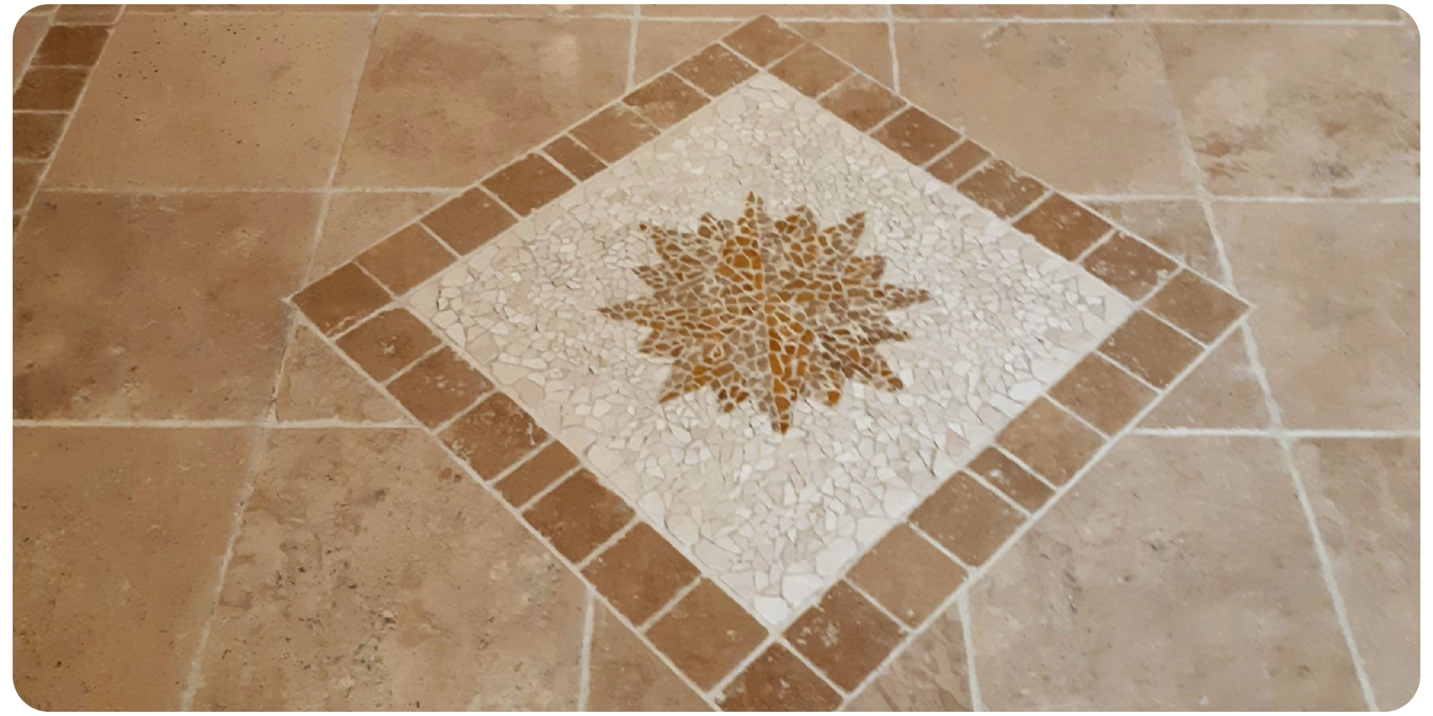 Before image of stained tiles